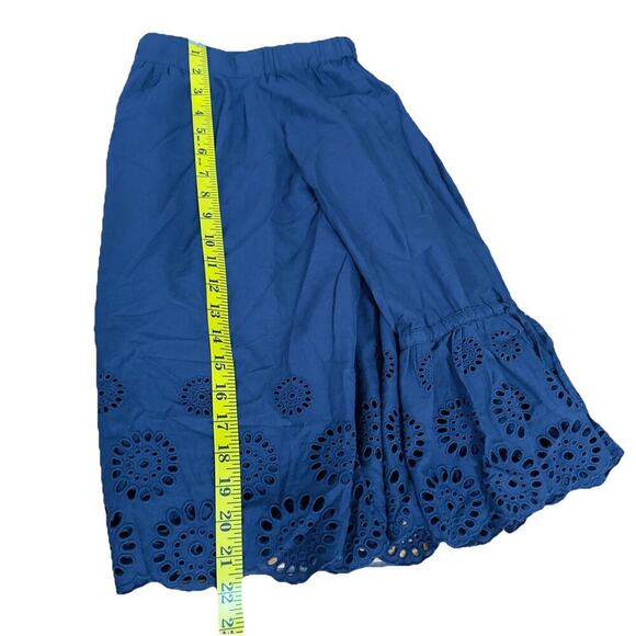 Isabella Sinclair Anthropologie Off-the-Shoulder Cotton Eyelet Top Navy Size L - Picture 13 of 15